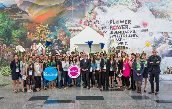 Дидье Буркхальтер встретился в швейцарском павильоне Астана ЭКСПО-2017 с участниками движения «Young Water Champions»
