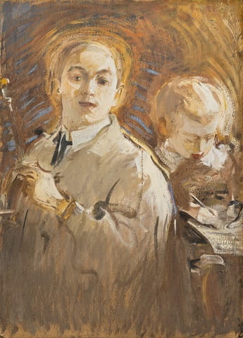 Автопортрет с сыном, Шемякин, 1905 г