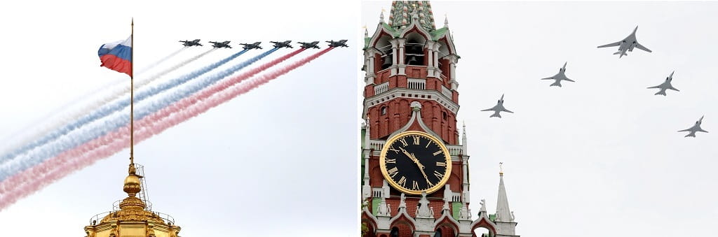 В Москве над Красной площадью прошел воздушный Парад Победы