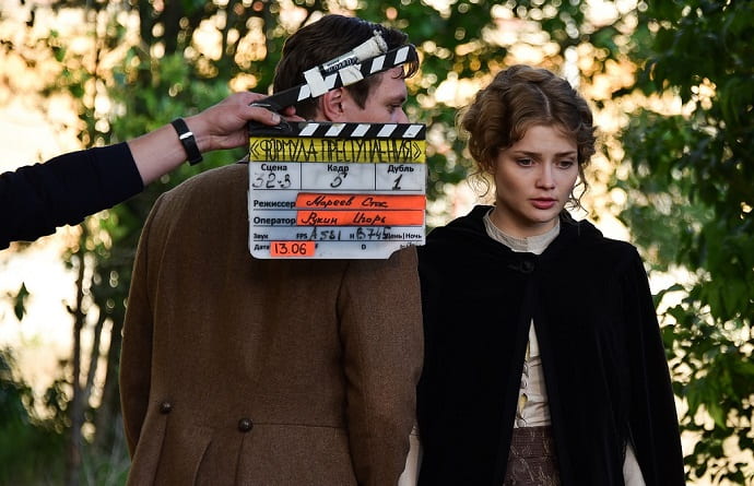 Алина Ланина на съёмках сериала «Формула преступления»