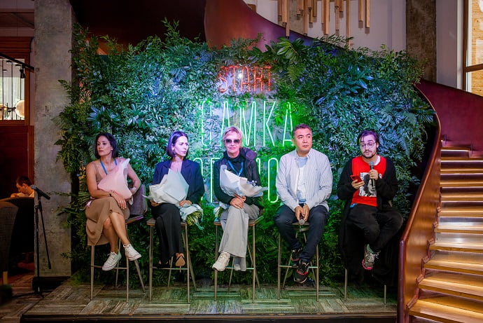 Ольга Сутулова, Сабина Ахмедова, Ирина Розанова и  Нурбек Эген на премьере сериала  «Самка богомола»