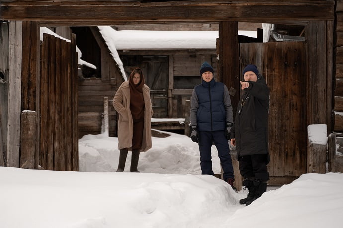 Кадр со съёмочной площадки фильма «Подельники»