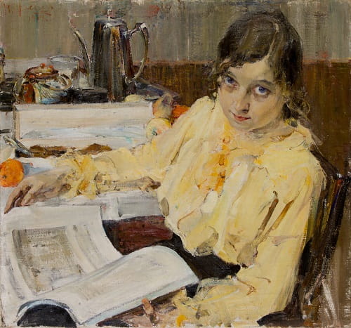 Николай Фешин. Портрет М.Н.Евлампиевой.1914.