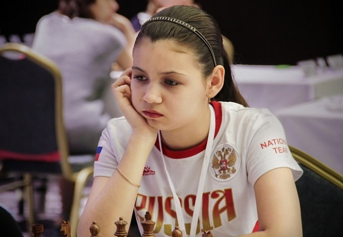 Александра Горячкина на чемпионате мира среди юниорок в 2014 году