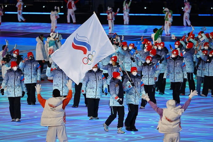Сборная России на церемонии открытия Олимпиады-2022