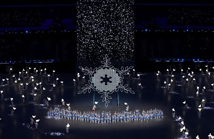 Кадр с церемонии открытия  Олимпиады-2022 в Пекине