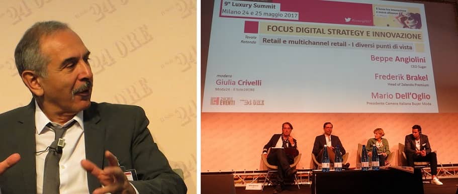 24 мая 2017 г. состоялся Форум 9 Luxury Summit, Карло Капаза (слева) президент Национальной Палаты Моды Италии (Camera Nazionale della Moda Italiana)