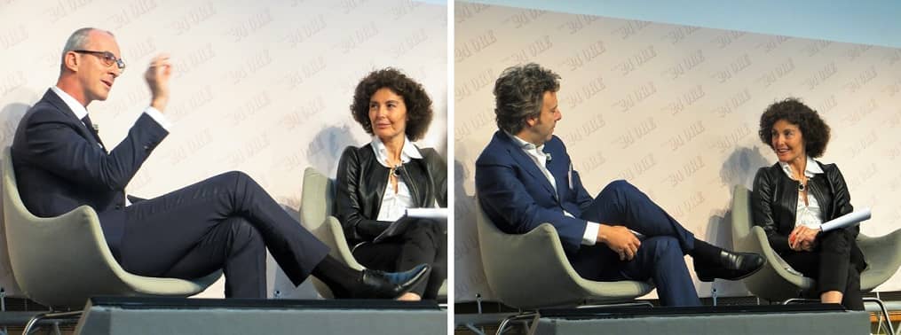 Фото слева, Джанлука Тониоло (LVMH) и генеральный директор L'Oréal Luxe Italia Роберто Серафини (фото справа) с журналисткой Николеттой Полла Маттиот