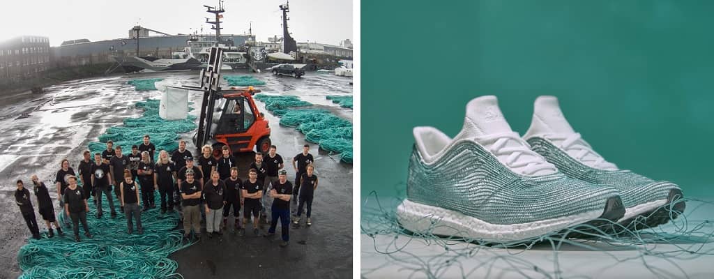 Adidas выпустили серию спортивной обуви, сделанной из браконьерских рыболовных сетей