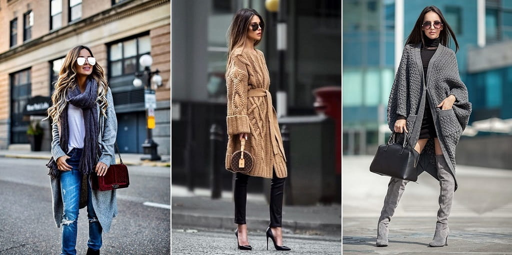 Кардиган сочетается и с рваными джинсами, и со строгими брюками, и с юбками