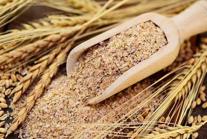 Самое высокое содержание клетчатки в  пшеничных отрубях