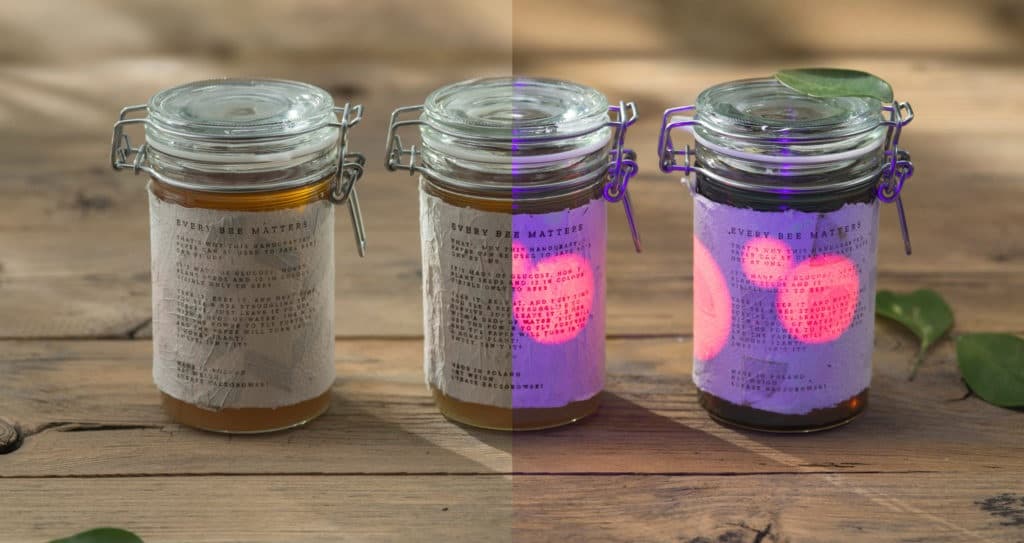 Bees perceive stains on paper for wild flowers