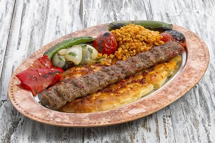 Kebab from lamb meat