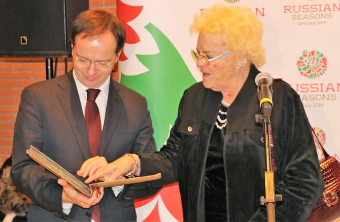 Vladimir Medinsky and Angela Maria Freddie-Monteforte