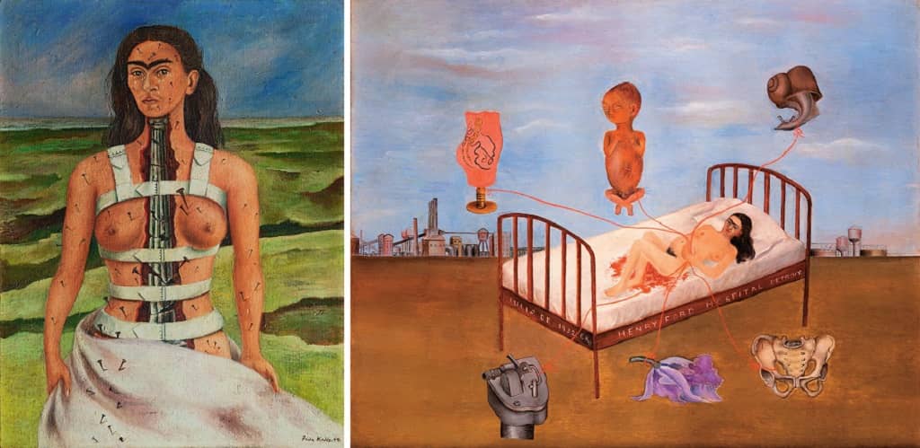 "Broken Column" (left) and "Henry Ford Hospital" (right)