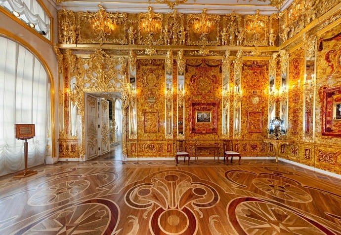 The recreated Amber Room was opened in 2003