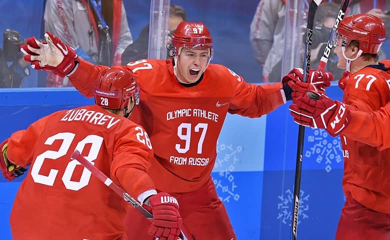 Russia won gold in men's hockey at the 2018 Olympics