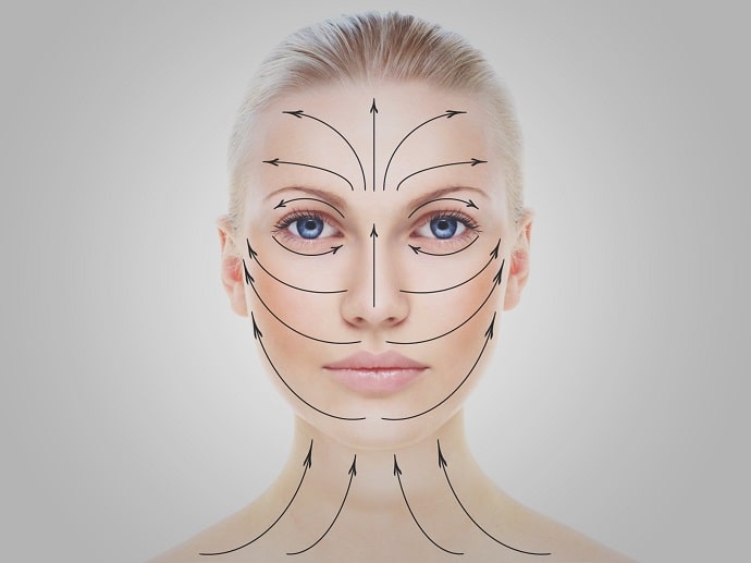 Movement pattern for facial massage